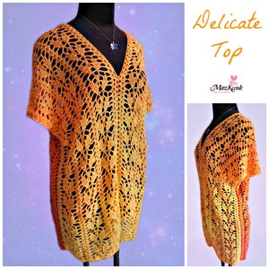Delicate top pdf crochet pattern ( size M - 4XL )