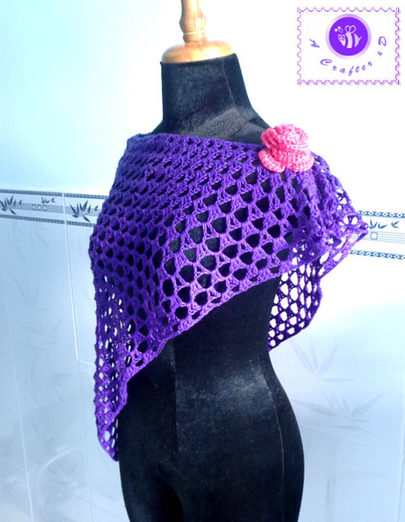 Purple Glam Shawl pdf crochet pattern image 2