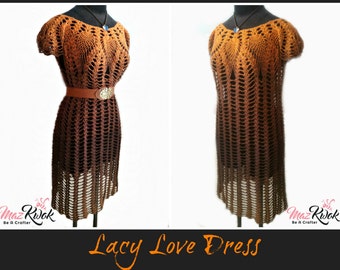 Lacy Love dress pdf crochet pattern ( size S - 3XL )