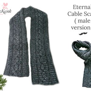 Eternal Cable Scarf pdf crochet pattern male version image 1
