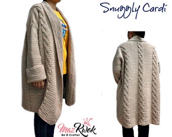 Snuggly cardi pdf crochet pattern ( size S - 3XL )