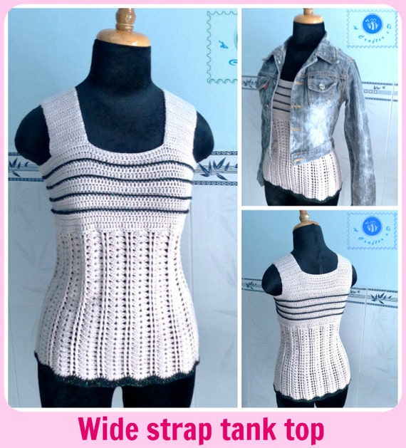 Wide Strap Tank Top Pdf Crochet Pattern Size 2XS 2XL -  Canada