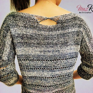 Indigo sweater pdf crochet pattern size S 4XL image 2