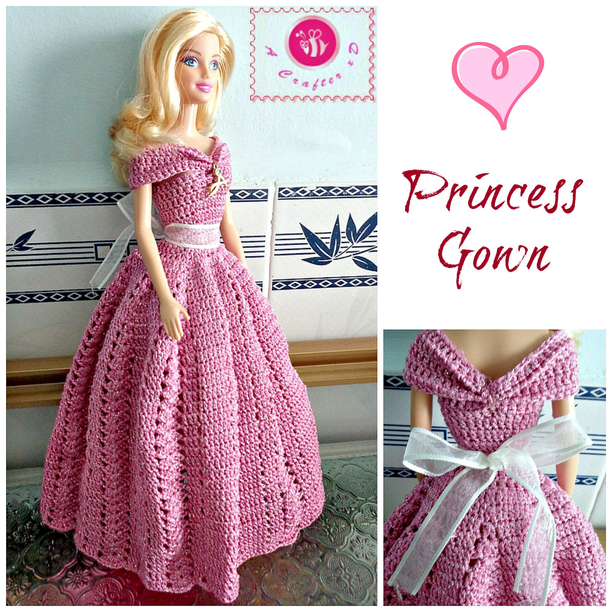Crochet Vestidos De Princesas Para Barbies Vestido Para Muñeca En