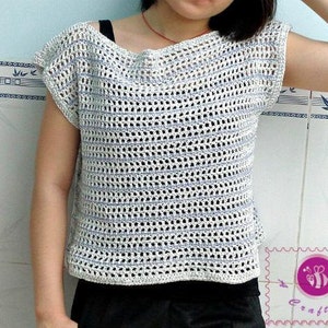 Comfy crop top pdf crochet pattern size 2XS 2XL image 2