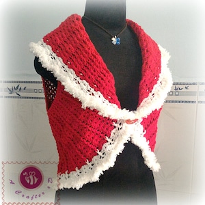 Shawl cir-collar vest pdf crochet pattern size 2XS 2XL image 4