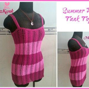 Summer air tank top pdf crochet pattern ( size S - 3XL )