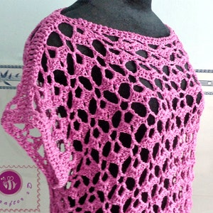 Lacy oversized top pdf crochet pattern size 2XS 2XL image 3