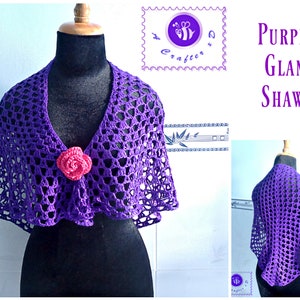 Purple Glam Shawl pdf crochet pattern image 1