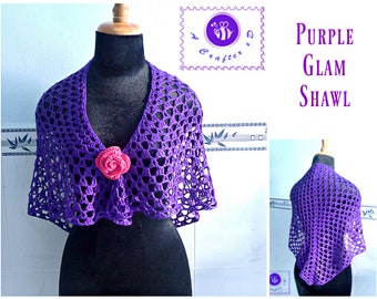 Purple Glam Shawl pdf crochet pattern