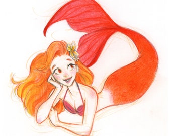 Hibiscus Mermaid ⋅ Fine Art Print