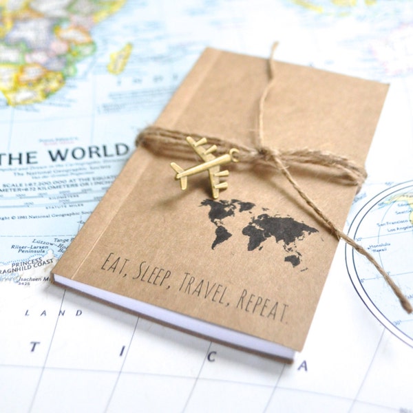 Travelers notebook great as a travel gift, stocking stuffer, travel journal, adventure, eat, sleep, travel, wanderlust, journal,  traveller