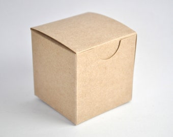 Wedding favor boxes, brown kraft favours,  2x2 box gift box.  Set of 10