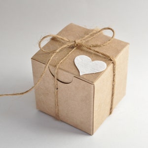 Rustic wedding, favor boxes, 100 boxes, kraft favours, small gift box image 2