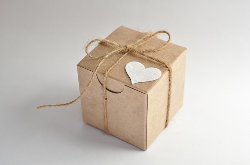 Rustic wedding, favor boxes, 100 boxes, kraft favours, small gift box image 2