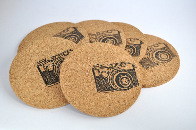 Cork Coasters Camera Coasters Round Coasters photography Etsy