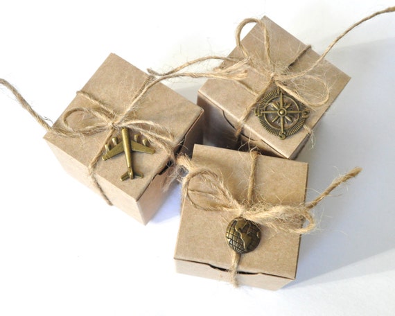 50x Wedding Favour Gifts Travel Theme Birthday Party Compass Souvenir with Label