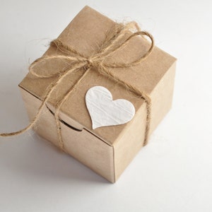 Rustic wedding, favor boxes, 100 boxes, kraft favours, small gift box image 1