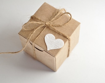 Rustic wedding, favor boxes, 100 boxes, kraft favours, small gift box