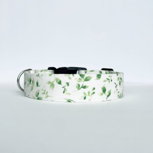 Green Vintage Floral Dog Collar Girl, Cute Handmade Summer Dog Collar