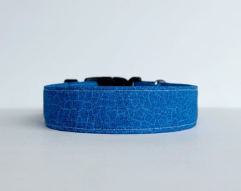 Blue Dog Collar Boy, Wide Durable Male Dog Collar