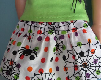 POLKA DOTS /& CUTE SPIDERS TIERED SKIRT fits American Girl Colorful Handmade!