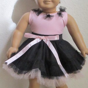 Mix & Match Outfit! Pink Leotard - Black Tutu Set  - made to fit American Girl Dolls