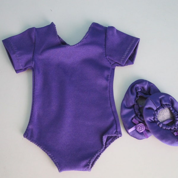 Purple Leotard and Matching Slippers - made to fit American Girl Dolls