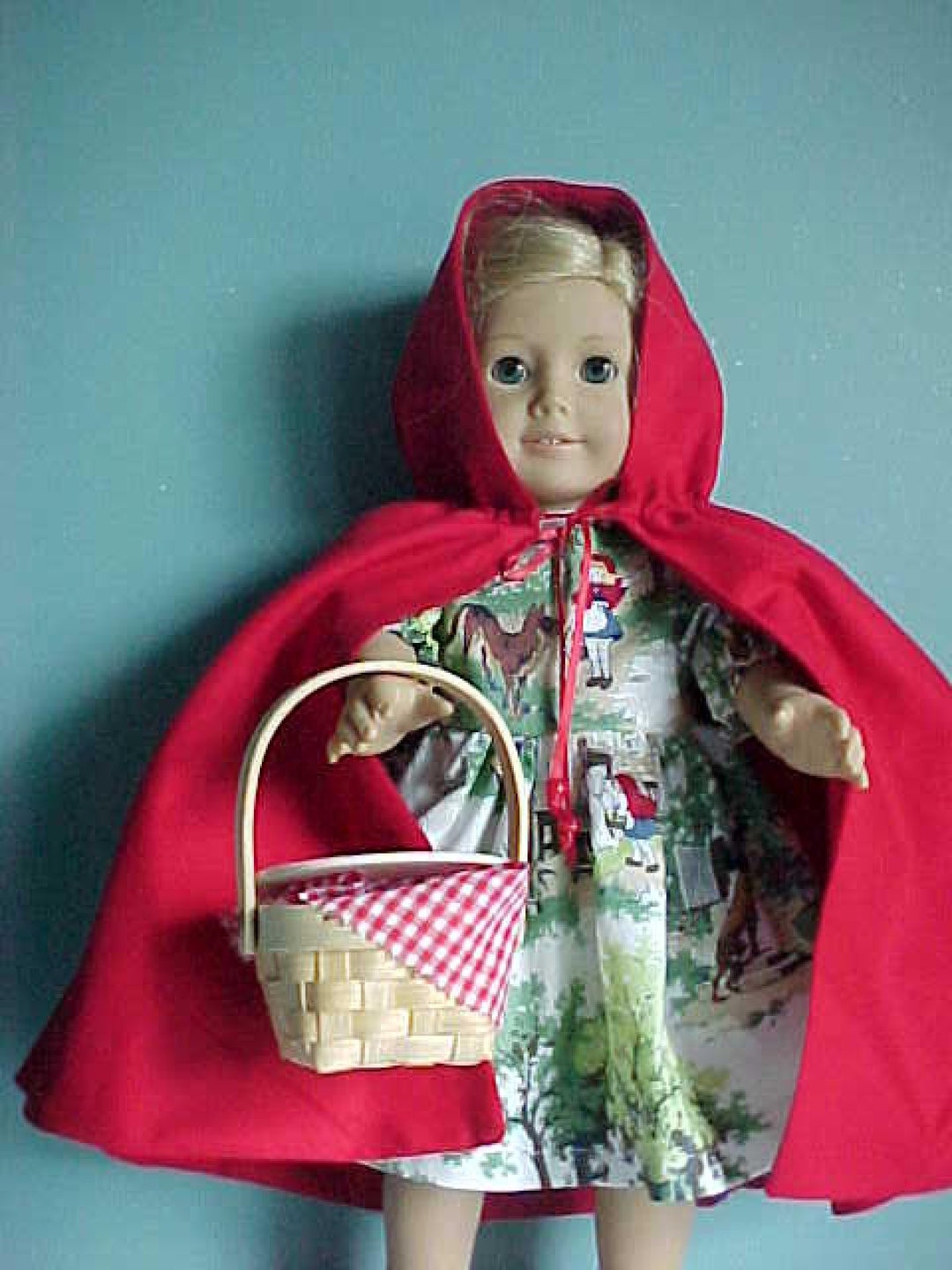 RED RIDING HOOD Dress Fits American Girl Red Cape & Basket Etsy