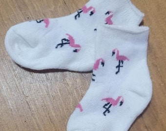 White Socks - with Pink Flamingos! - made to fit American Girl