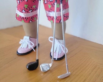 3-piece Golf Clubs: Iron - Putter - Wood - works for American Girl Dolls