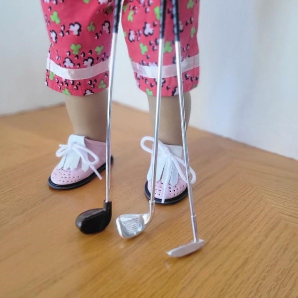 3-piece Golf Clubs: Iron - Putter - Wood - works for American Girl Dolls