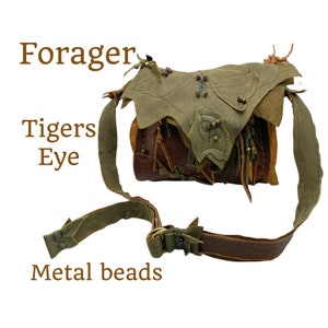 Handmade leather bag, brown leather purse, leather boho bag, leather purse, leather hippie bag, elf bag, leaf bag