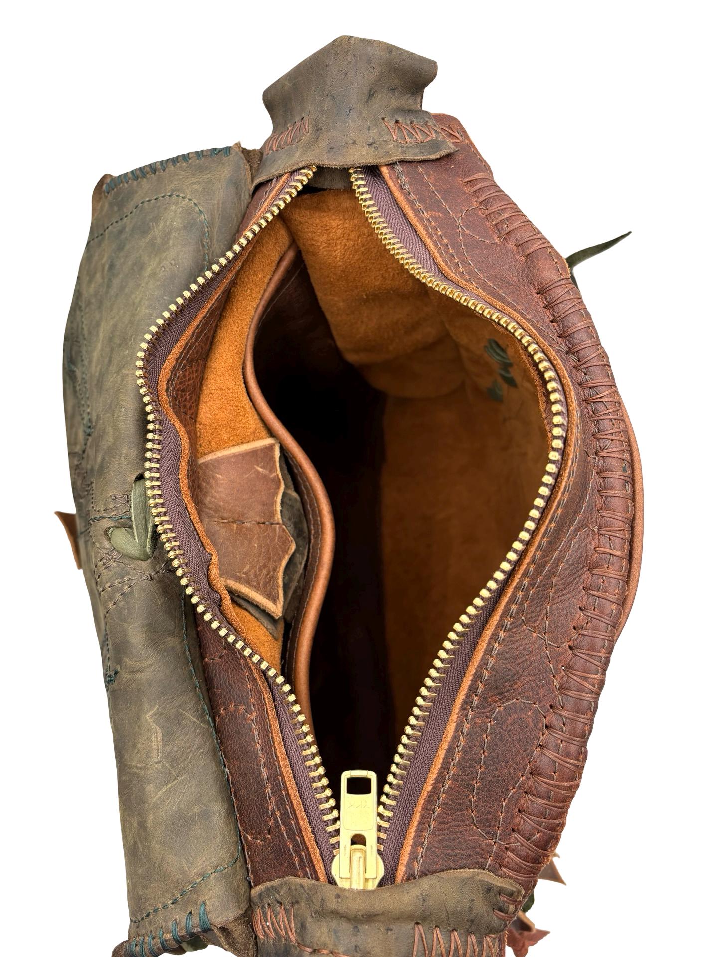 Handmade Leather Backpack: Oak Leaf & Acorn Design Handmade Leather Backpack: Oak Leaf & Acorn Design