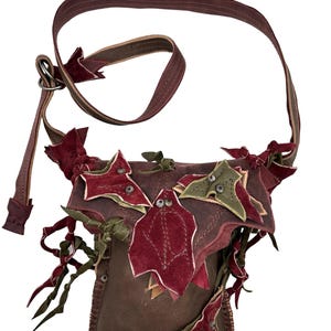 Leather Leaf Crossbody Bag: Fairy Grunge Woodland Renaissance Costume
