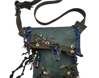 Sea Inspired Leather Crossbody Bag