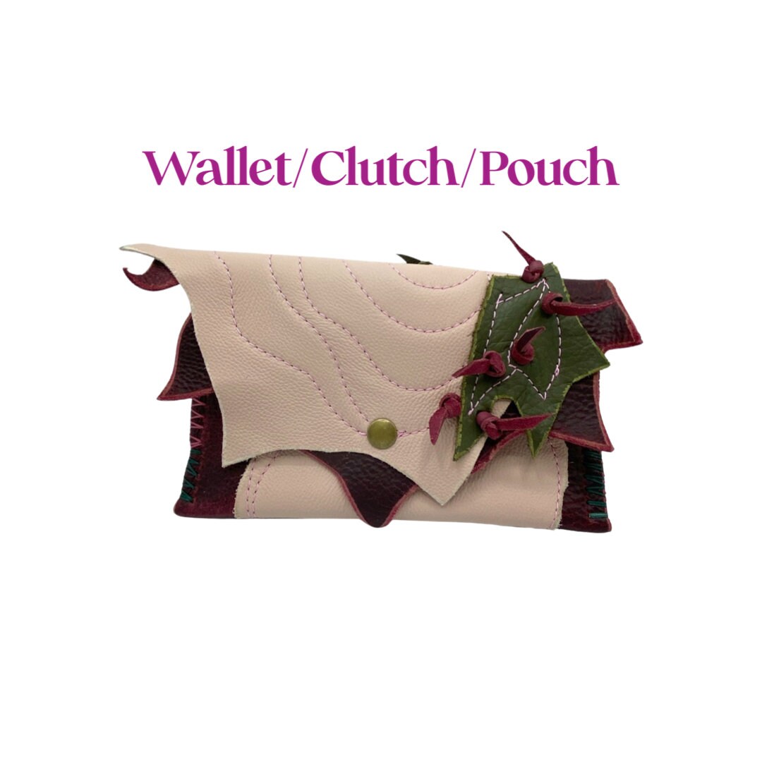 Handmade Leather Wallet, Leather Card Holder, Pink Leather Pocketbook