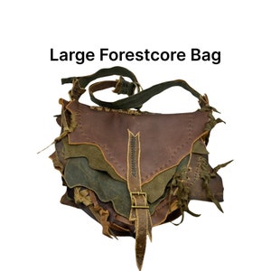 Handmade leather bag, brown leather bag, boho purse, leather man bag, forestcore, cottagecore, fairygrungecore, fairygrunge, elf, woodland