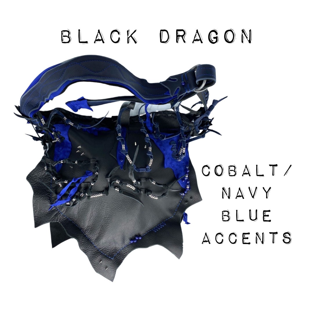 Black Dragon Leather Crossbody Bag Black Leather Tote Etsy