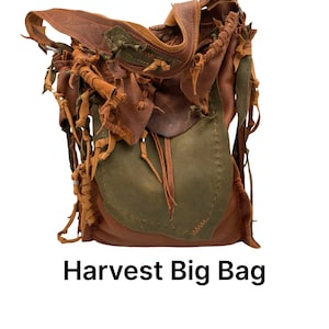 Bolso tote grande de cuero marrón y verde, bolso boho de cuero, bolso de compradores, bolso de cuero de gran tamaño, bolso de cuero grande, bolso hecho a mano