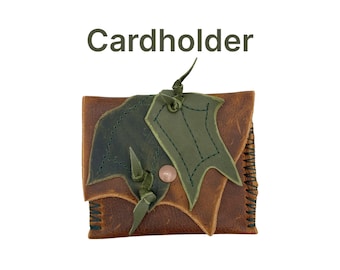 Leather Leaf Card Holder: UrialMagic Fairy Pouch