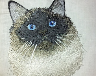 Himalayan Cat Embroidery Design for Machine (6.17x6.48")