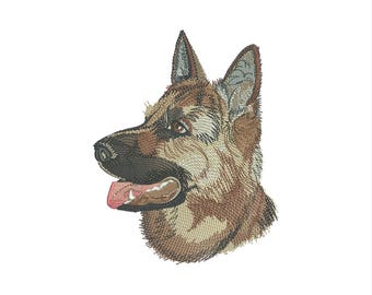 German Shepherd Machine Embroidery Design, Dog Portrait, Pet Lover Gift