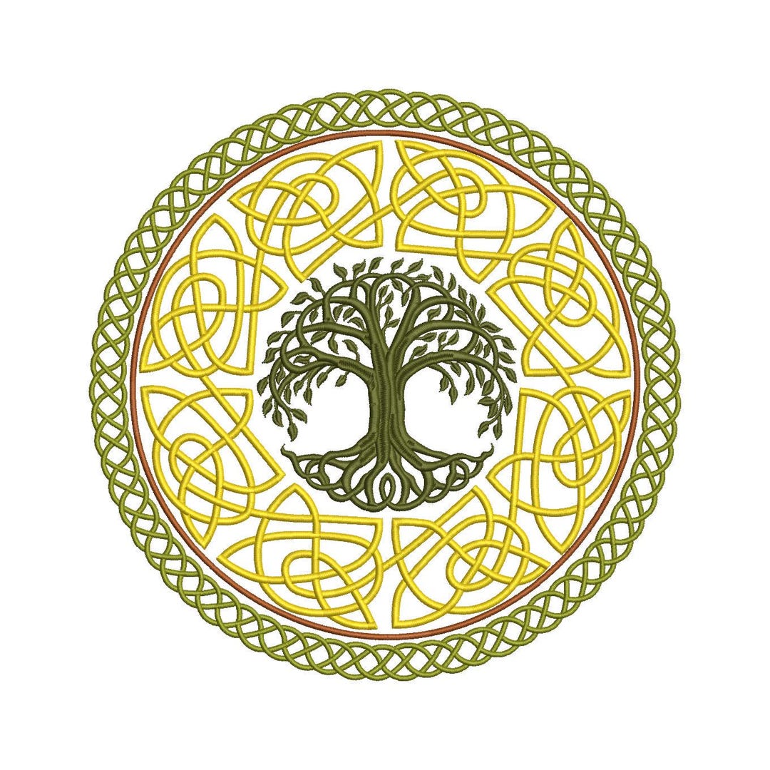Celtic Tree of Life Embroidery Design – Large Mandala Pattern (10.9 ...