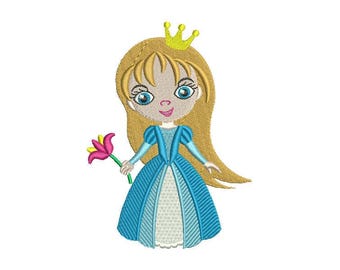 Little Princess. Design for embroidery machine. 4 and 6 inch. Instant download.