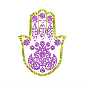 Hamsa embroidery design. The size 7 1/2&#39;&#39;. Design for embroidery machine. Judaiсa embroidery design. Jewish blessing.