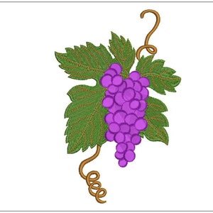 Grapes Embroidery design for embroidery machine. 5"x7" and 4"x4" hoop