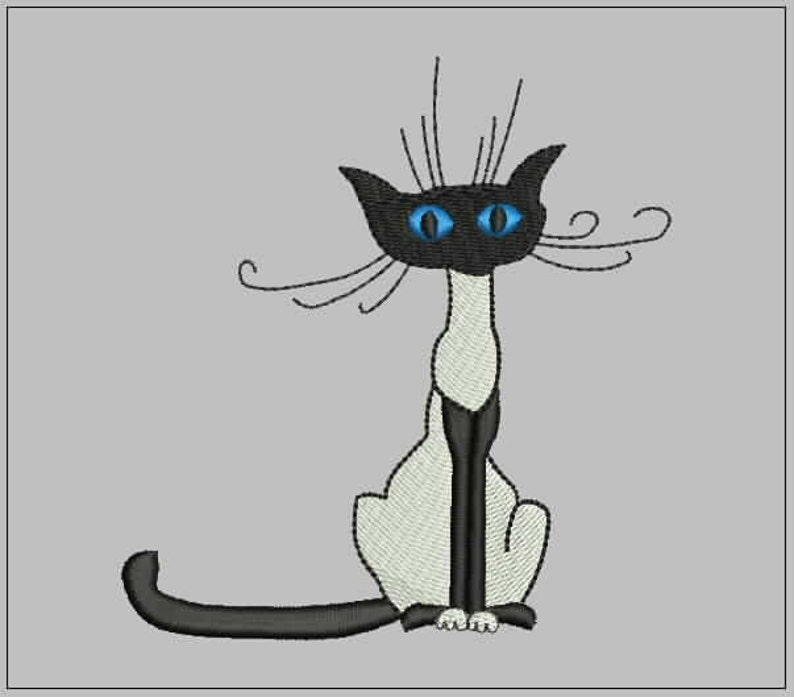 Disegno Di Ricamo Gatto Siamese Design Per Macchina Da Etsy