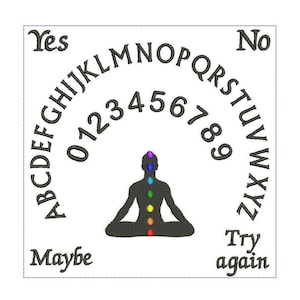 Pendulum Divination Mat Embroidery Design. For 8&#39;&#39; (20cm) hoop. Design for embroidery machine. Chakras. Yoga. Esoteric. Pendulum cloth.