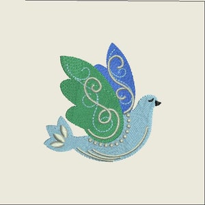 Motif de broderie colombe. Conception pour machine à broder. 3,3&quot;. Pour la broderie de cadeau de mariage. Broderie chrétienne. Broderie judaïque.